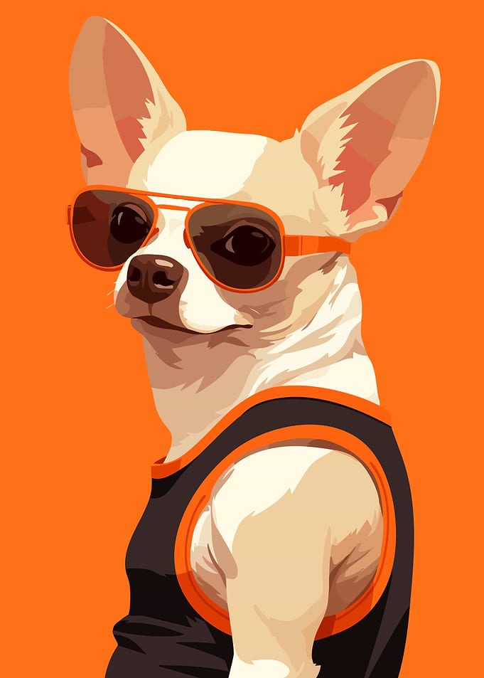 Cool Chihuahua with Sunglasses Cute Funny Art