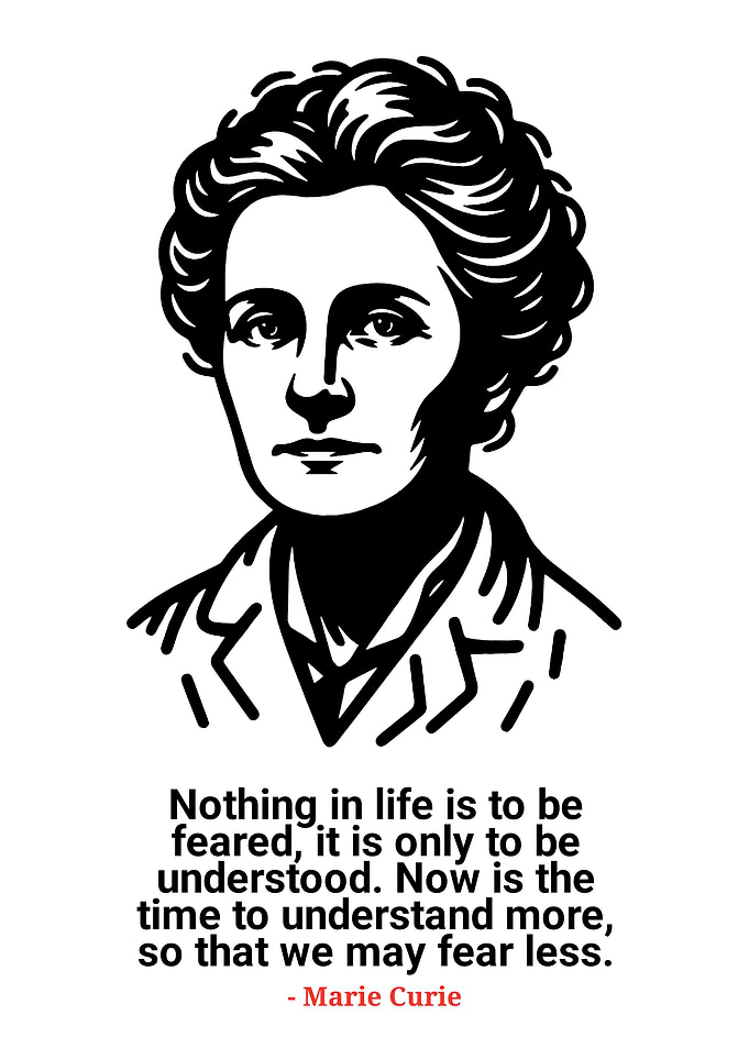 Marie Curie Portrait with Quote