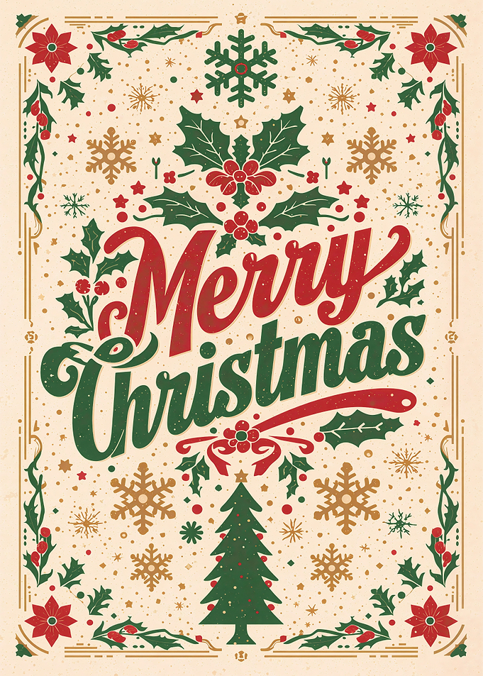 Merry Christmas Holiday Art
