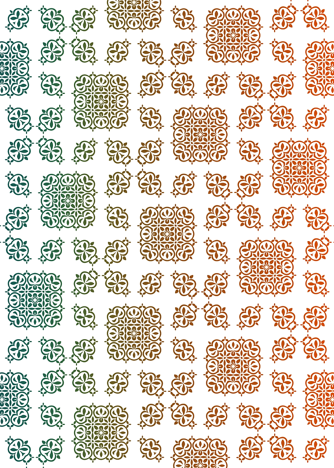 Vintage Geometric Flowers Pattern with Gradient