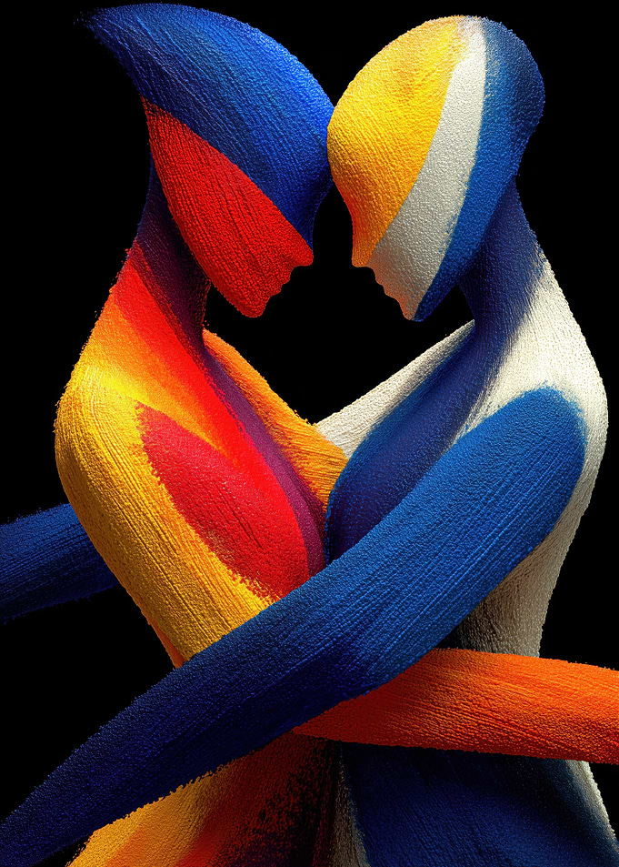 Abstract Colorful Embrace