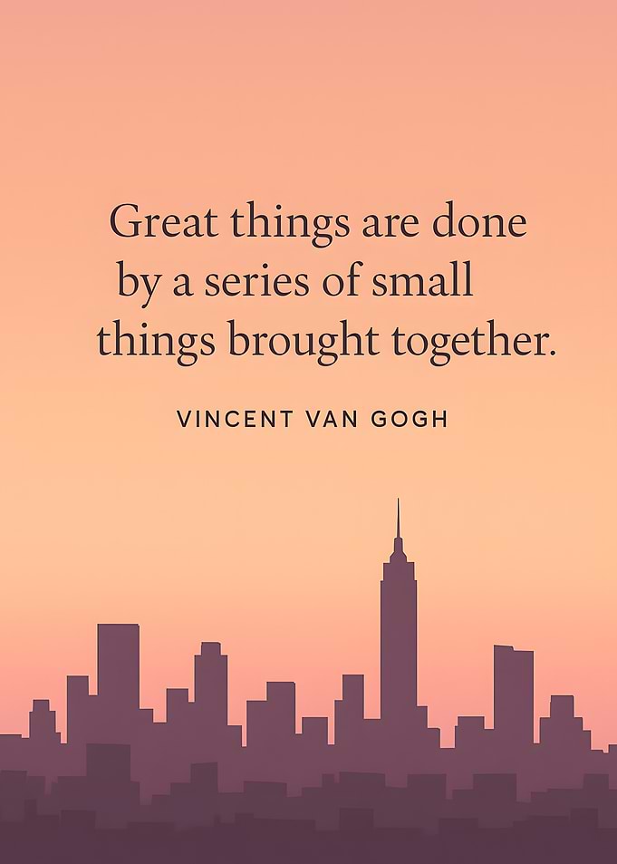 Inspirational Quote with Cityscape Silhouette