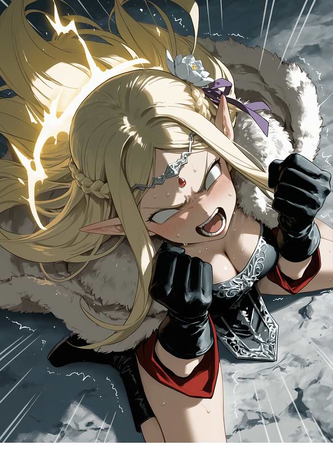 Determined Elf Warrior Ready to Fight