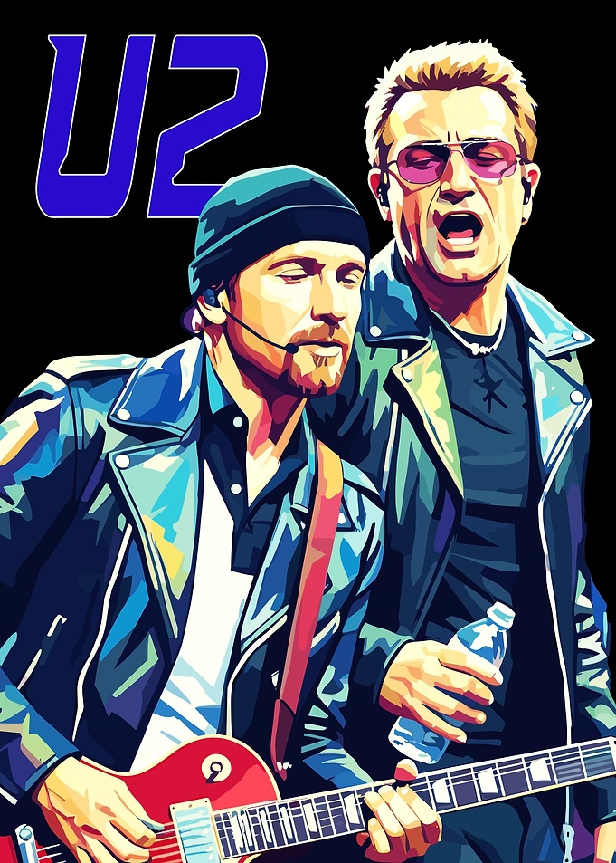 U2 Band Portrait Digital Art