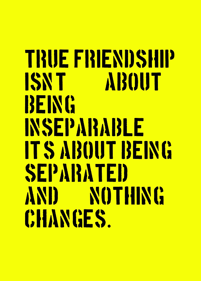 Friendship Quote on Yellow Background
