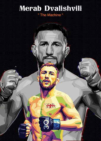 Merab Dvalishvili 'The Machine' pop art Portrait