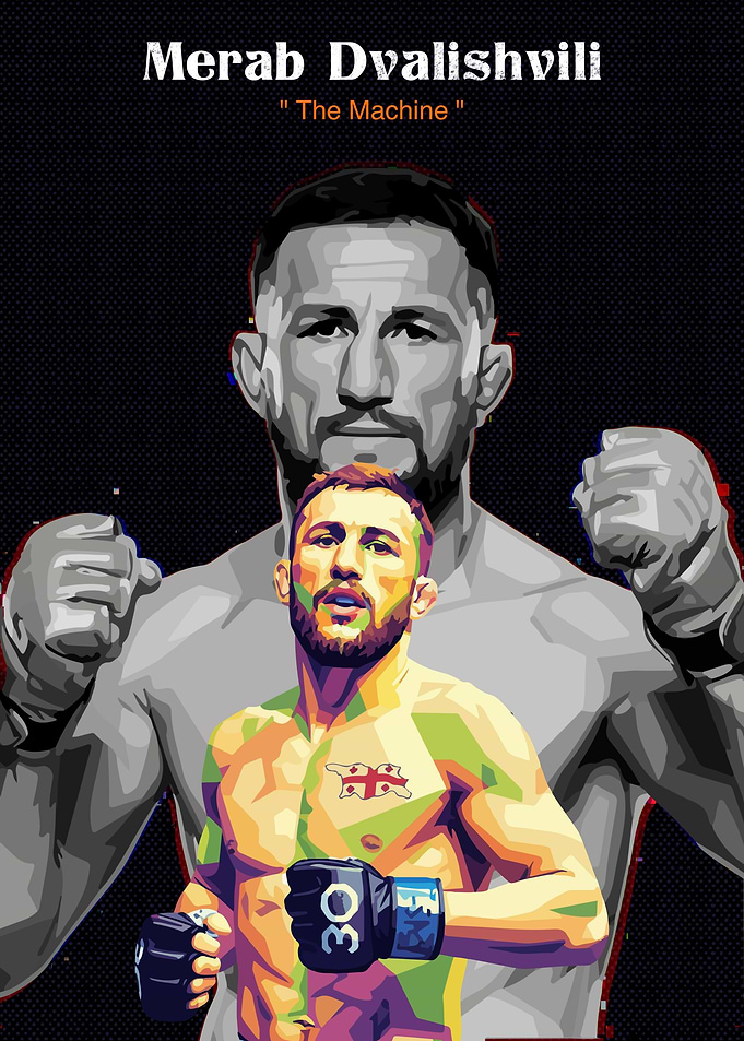 Merab Dvalishvili 'The Machine' pop art Portrait