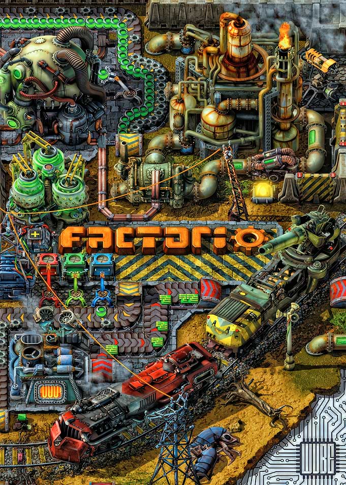 Factorio Game Factory Illustration