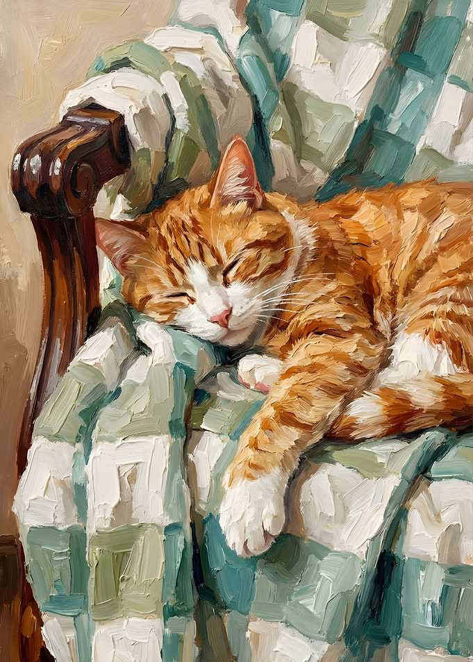 Sleeping Cat Painting