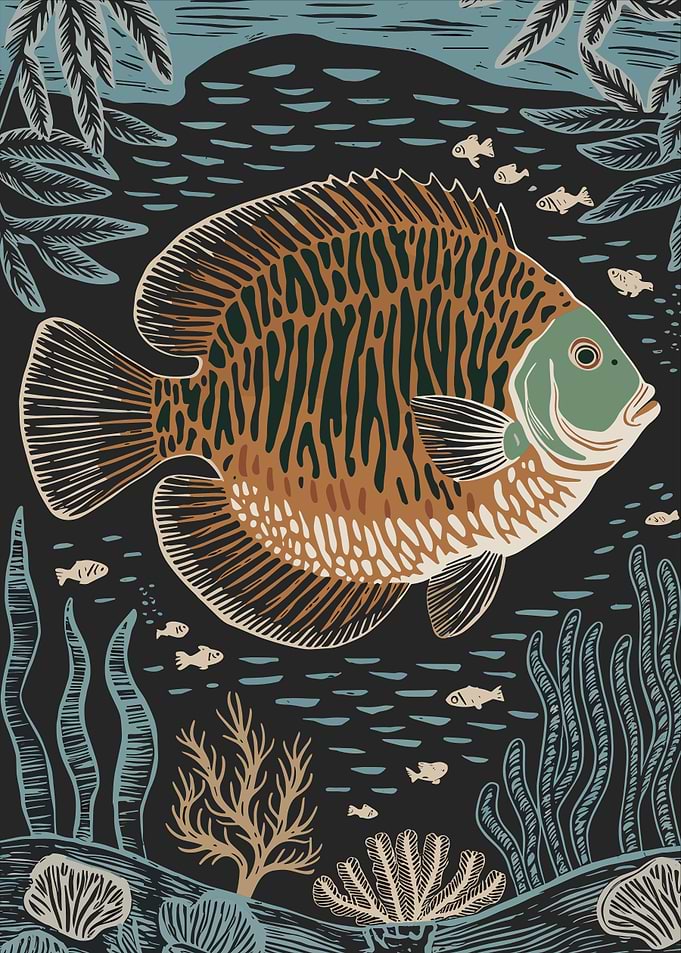 Tropical Fish Underwater Scene Illustration