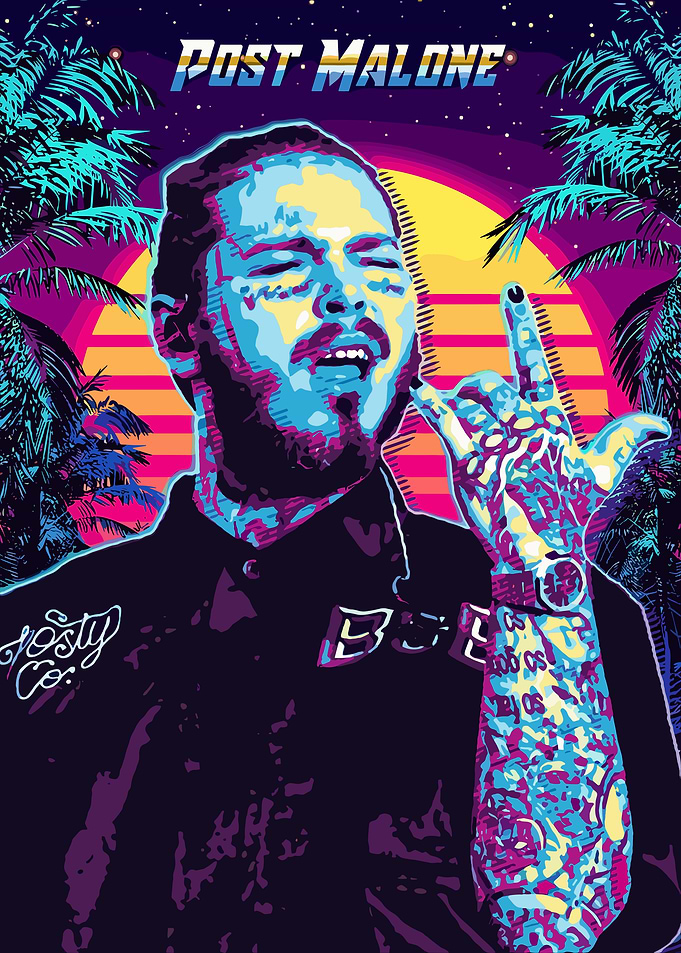 Post Malone Retro Art
