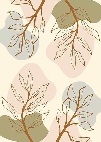 Minimalist Floral Art with Abstract Shapes