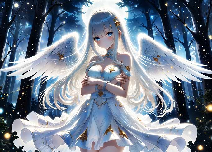 Anime Angel in Forest