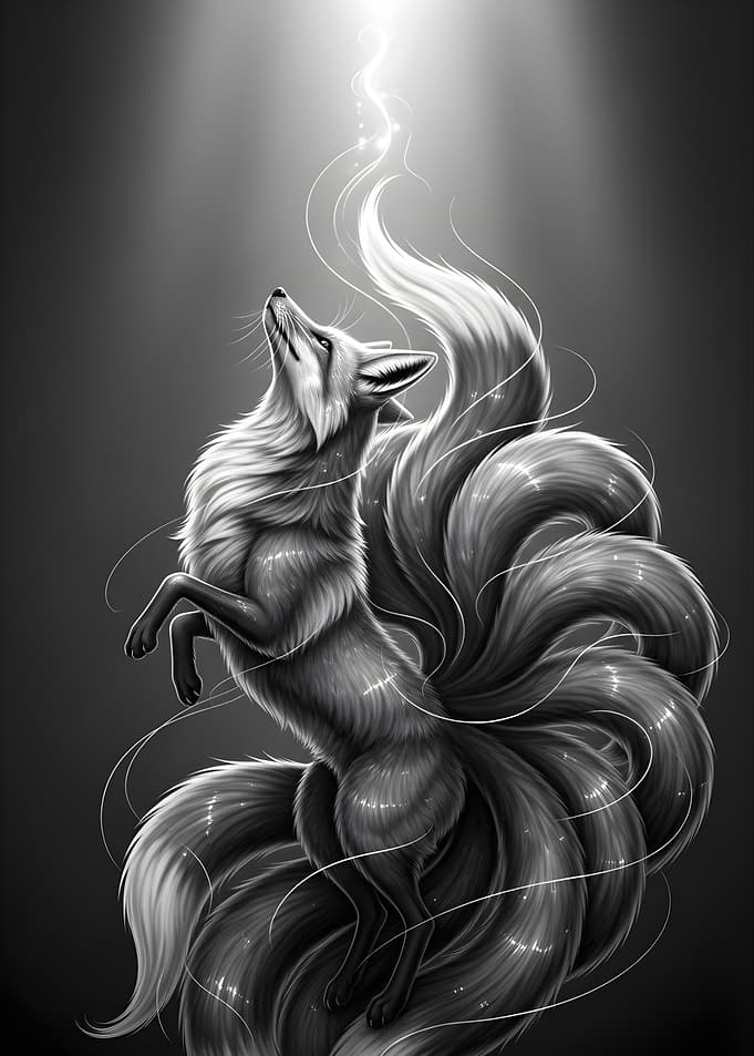 Nine-tailed Fox Digital Art