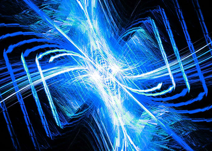 Abstract Blue Light Explosion