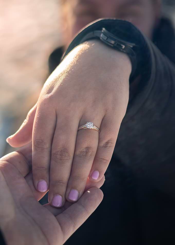 Engagement Ring on Hand