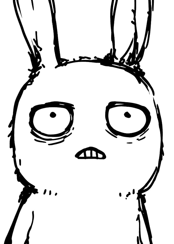 Surprised Cartoon Rabbit Sketch