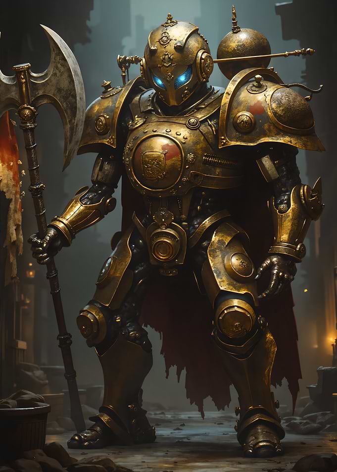 Steampunk Knight with Axe