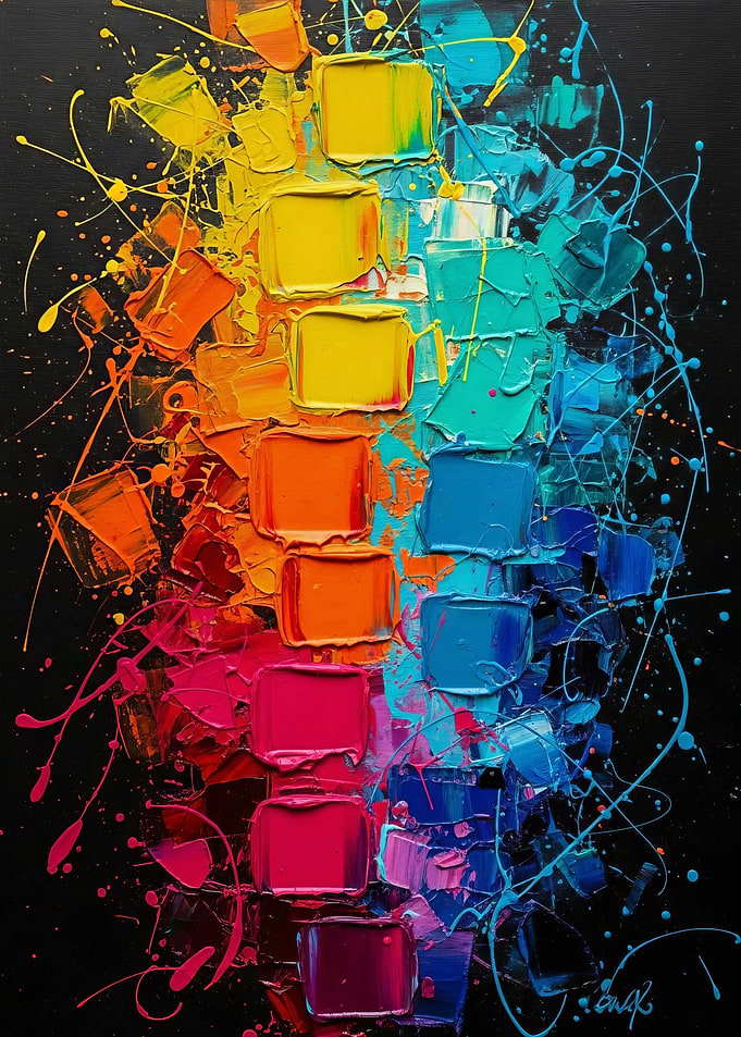 Colorful Abstract Palette Knife Painting