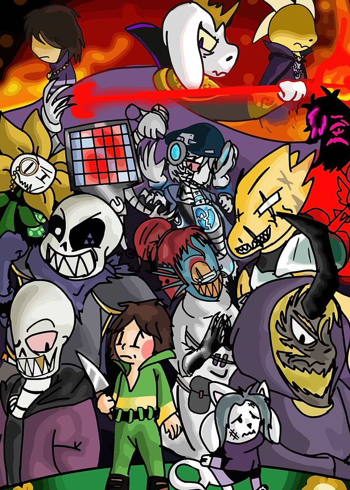Undertale characters group illustration