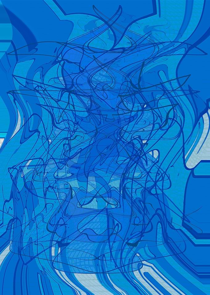 Abstract Blue Swirls and Lines 2