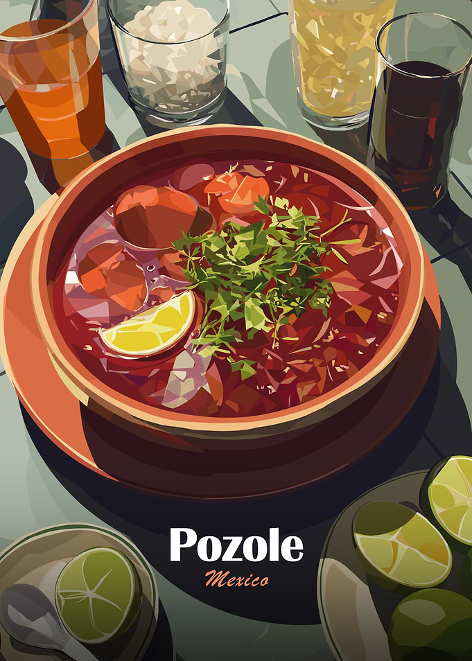 Pozole Mexico Food Illustration