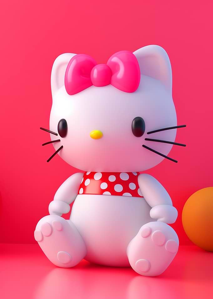 Hello Kitty 3D Render