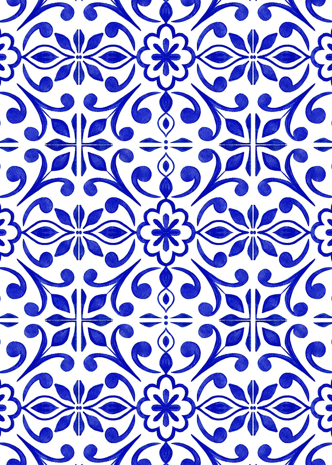 Blue and White Floral Pattern