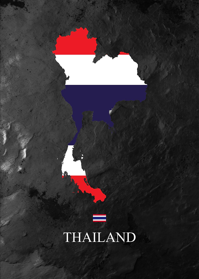 Thailand Map Flag Grunge