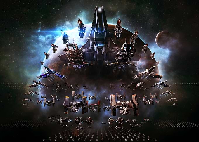 Spaceship Fleet in Orbit
