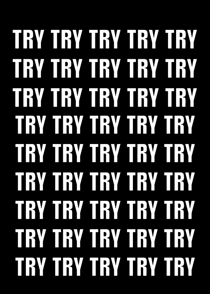 Try Repeated Text on Black Background