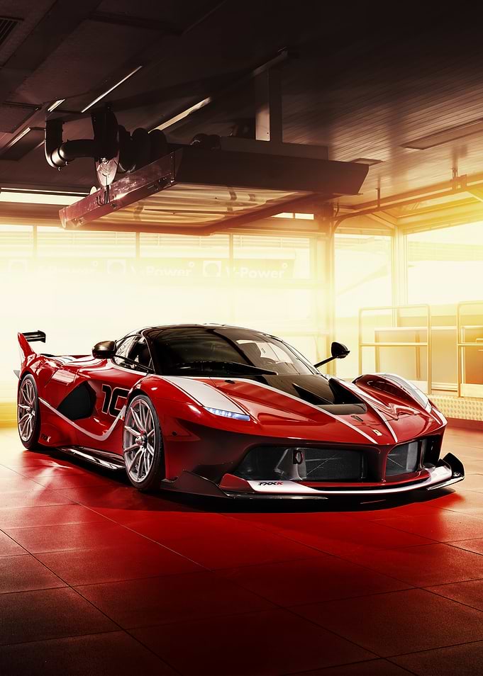 Red Ferrari FXX K in Garage