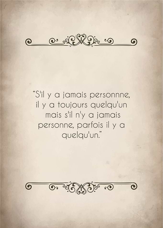 French Quote on Beige Background