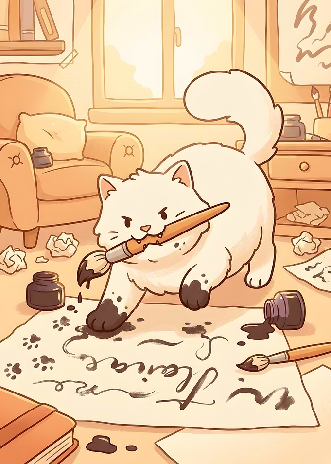 Mischievous Cat Artist