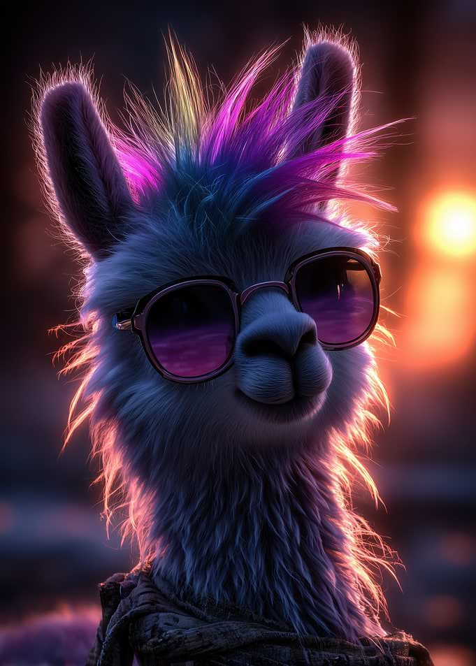 Cool Llama with Sunglasses