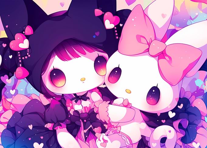 My Melody and Kuromi Illustration