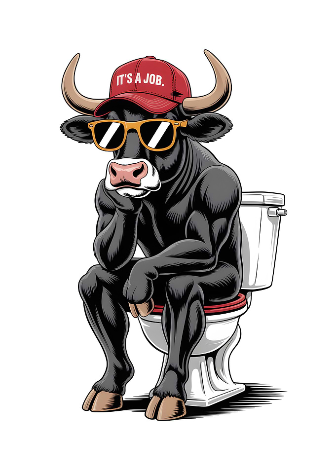 Bull on Toilet: It's a Job
