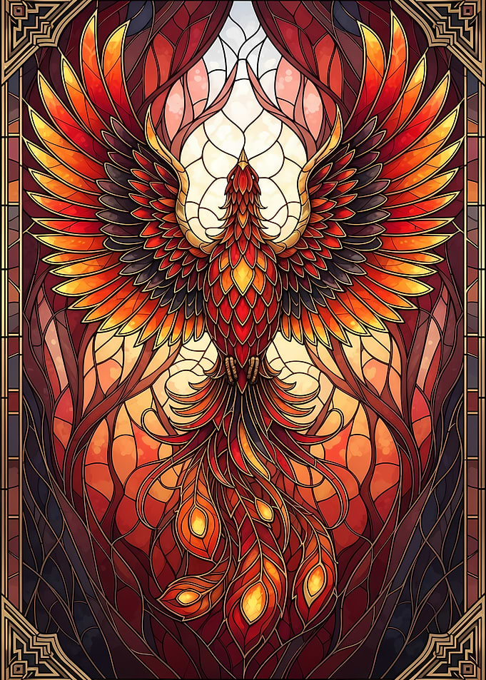 Stained Glass Phoenix