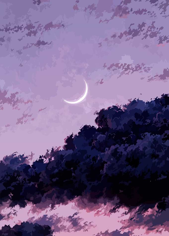 Crescent Moon and Clouds
