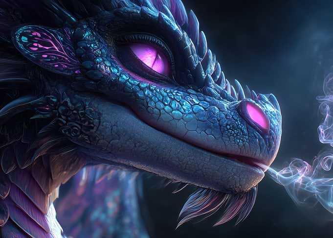 Blue and Purple Dragon
