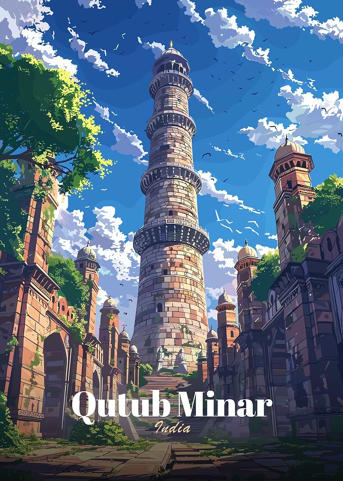 Qutub Minar, India - Digital Art