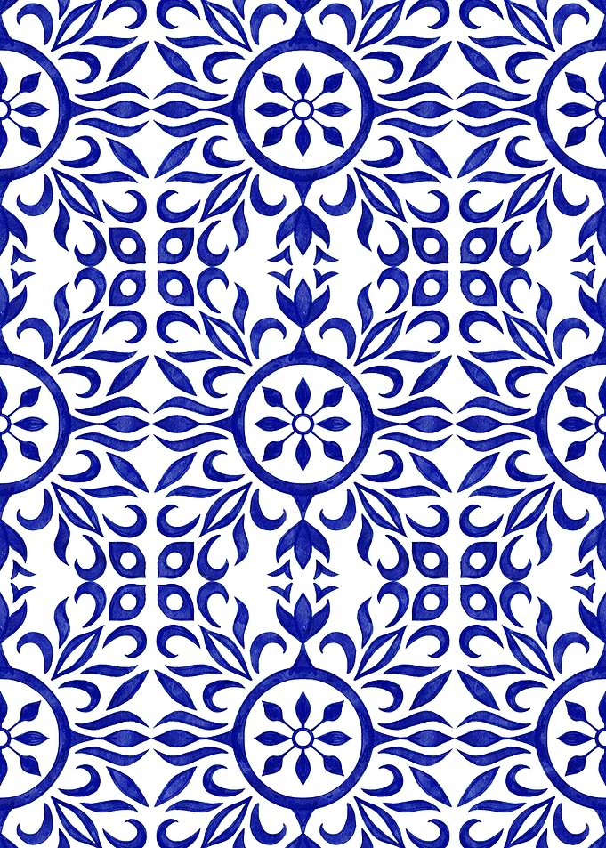 Blue and White Floral Pattern
