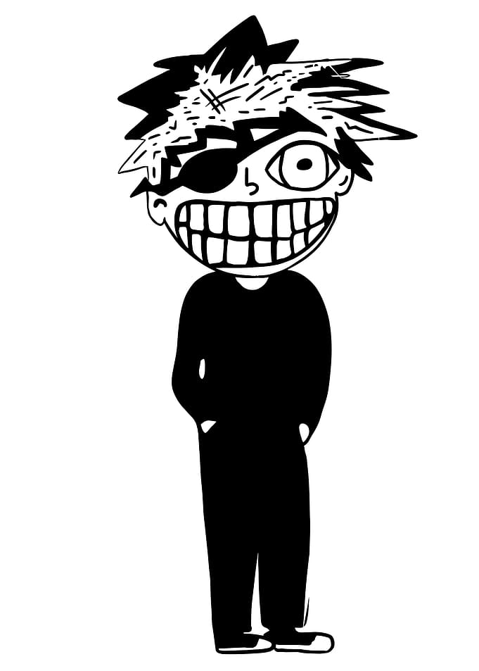 Green To Day Cartoon Character with Eye Patch
