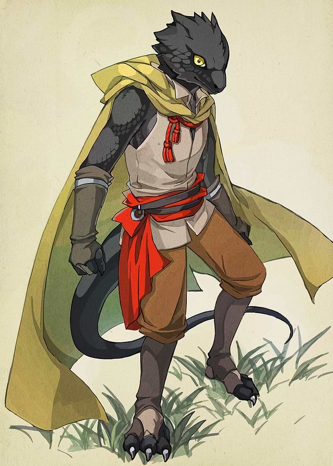 Lizardfolk Adventurer Illustration