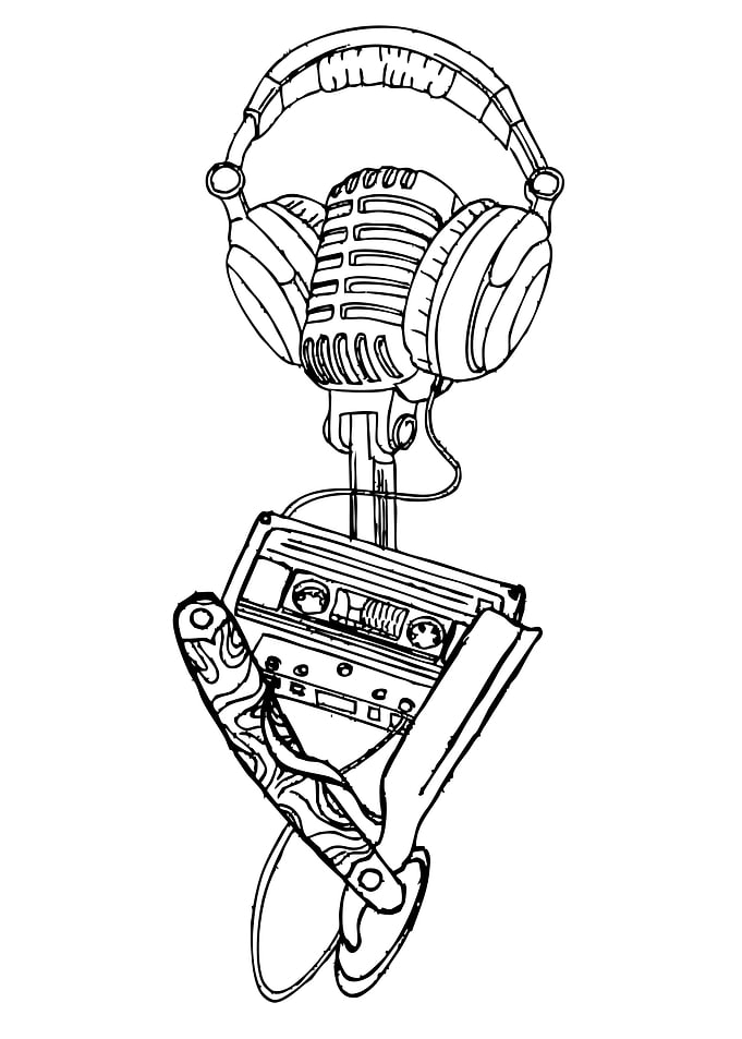 Music Equipment Line Art