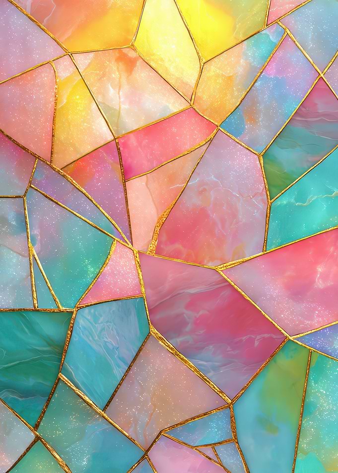 Pastel Geometric Stained Glass