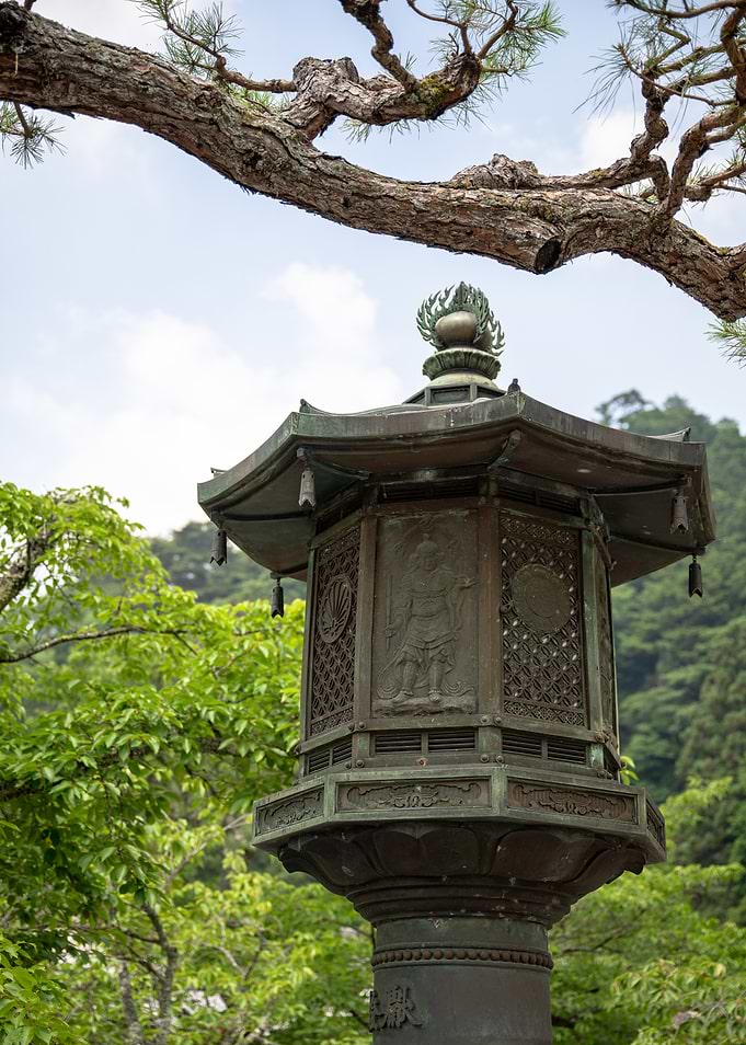 Japanese Stone Lantern in Garden Setting