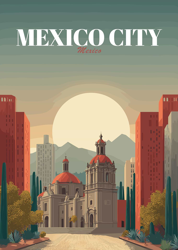 Mexico City Travel Poster