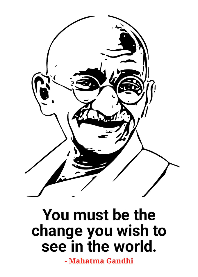 Mahatma Gandhi Portrait with Quote