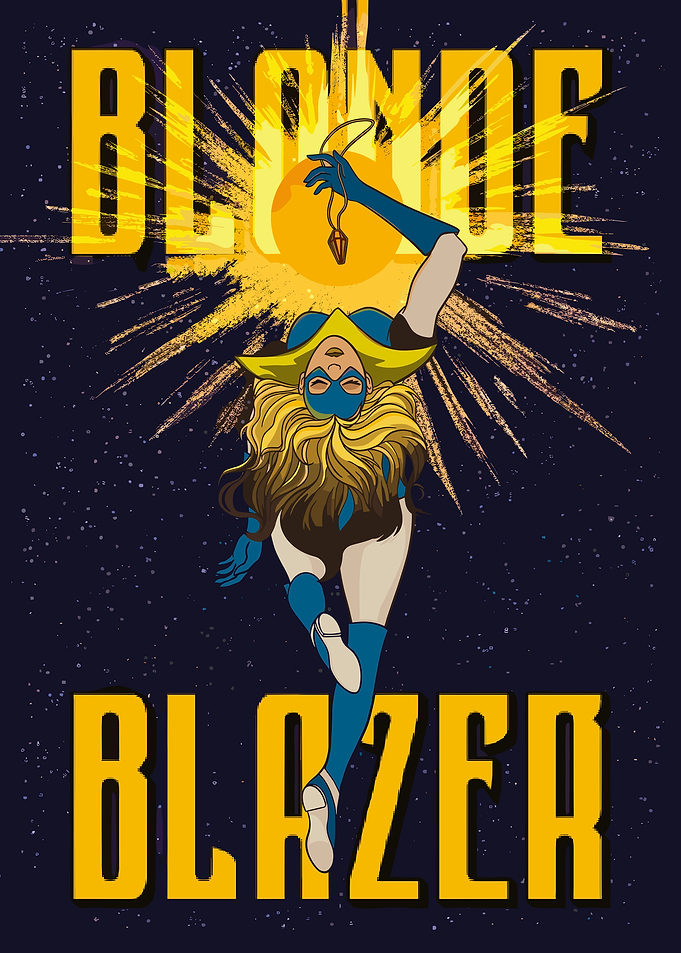 Blonde Blazer Superhero Comic Art